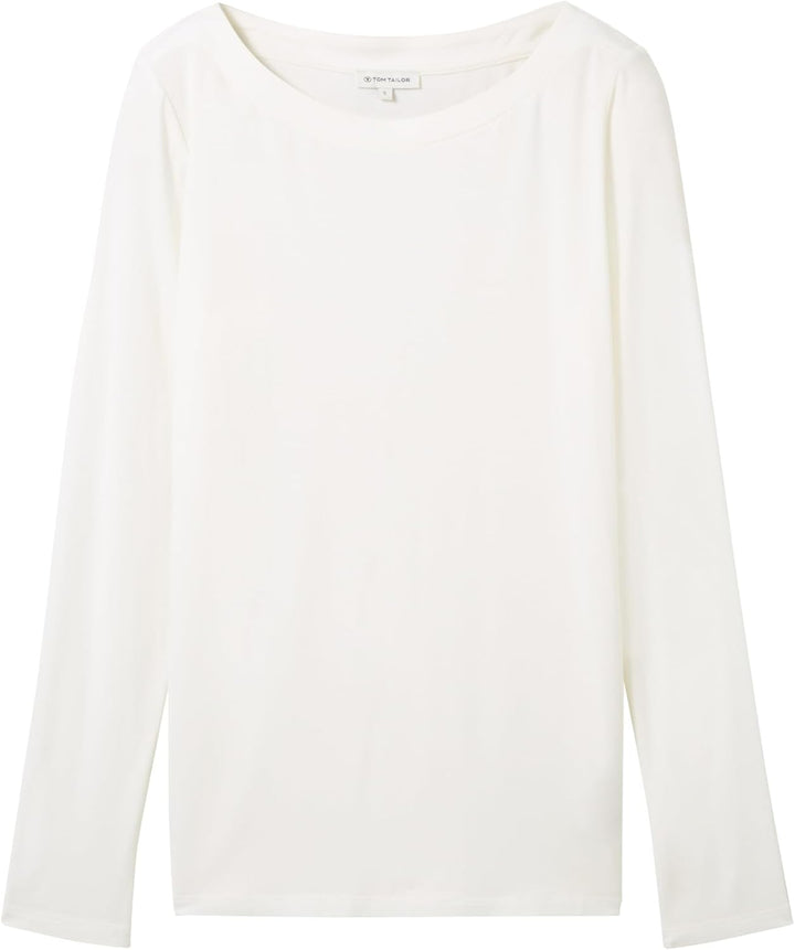 TOM TAILOR Damen Longsleeve T-Shirt XL 10315 - Whisper White, XL 10315 - Whisper White