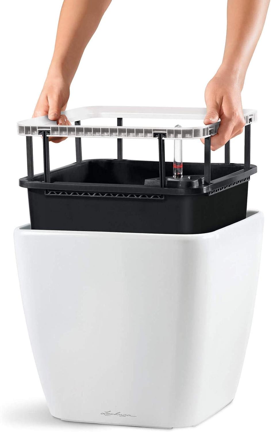 LECHUZA QUADRO Premium LS 35 schwarz hochglanz 16169 35x35x33 cm Schwarz Hochglanz, 35x35x33 cm Schw