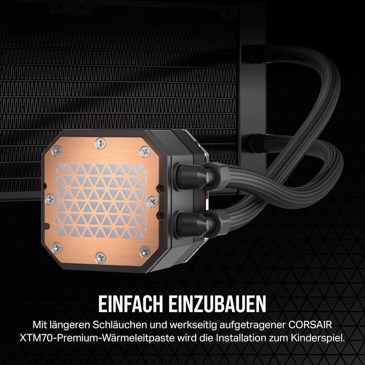 Corsair iCUE H100i ELITE CAPELLIX XT Liquid CPU Cooler - Zwei AF120 RGB ELITE Lüfter - 240mm Radiato