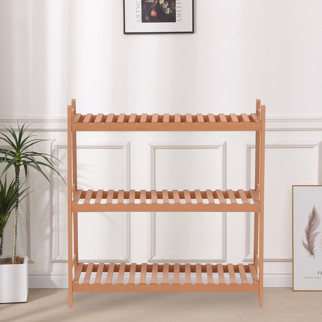 3-Tier Holz Pflanzenregal, Pflanzenständer Blumenregal Stabiler Blumenständer Blumentreppe mit Mehre