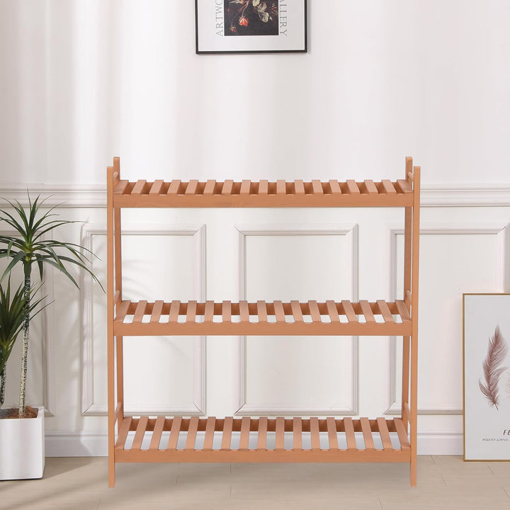 3-Tier Holz Pflanzenregal, Pflanzenständer Blumenregal Stabiler Blumenständer Blumentreppe mit Mehre