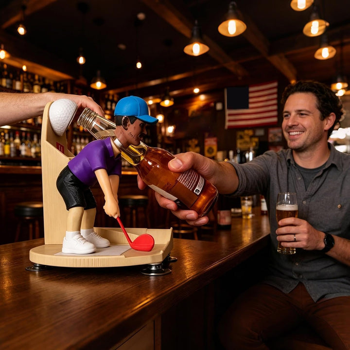 Golf Swing Beer Buddys | Golf Themed Automatic Bottle Opener | Beer Bottles Cap Launcher & Collector