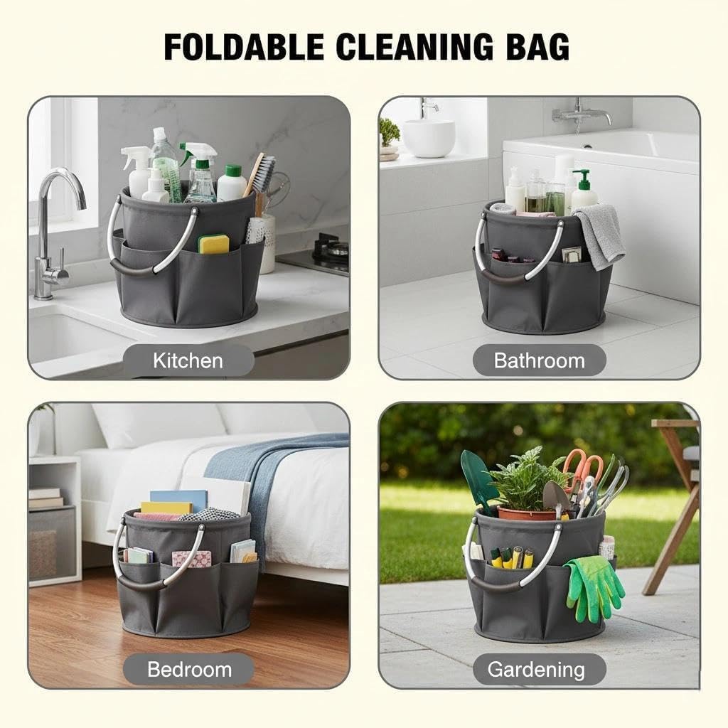 Reinigungs-Caddy, Putzmittel Organizer, Faltbarer Putztasche, Aufbewahrungskorb Mit Griff, Werkzeugk