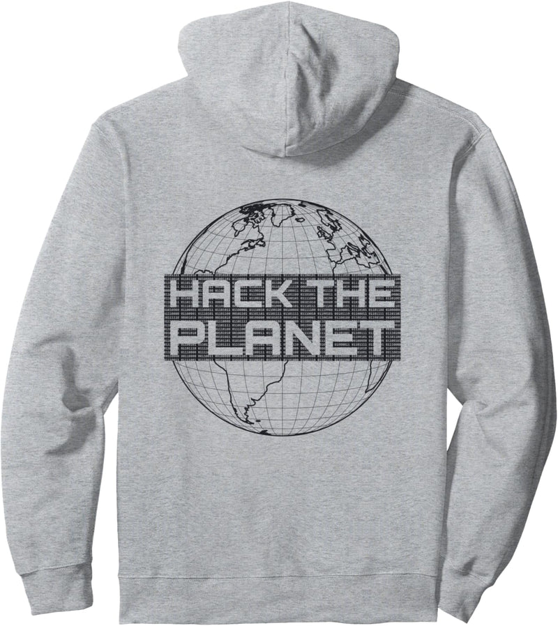 Hack the Planet - Grauer Globus Computer Hacker Design Pullover Hoodie