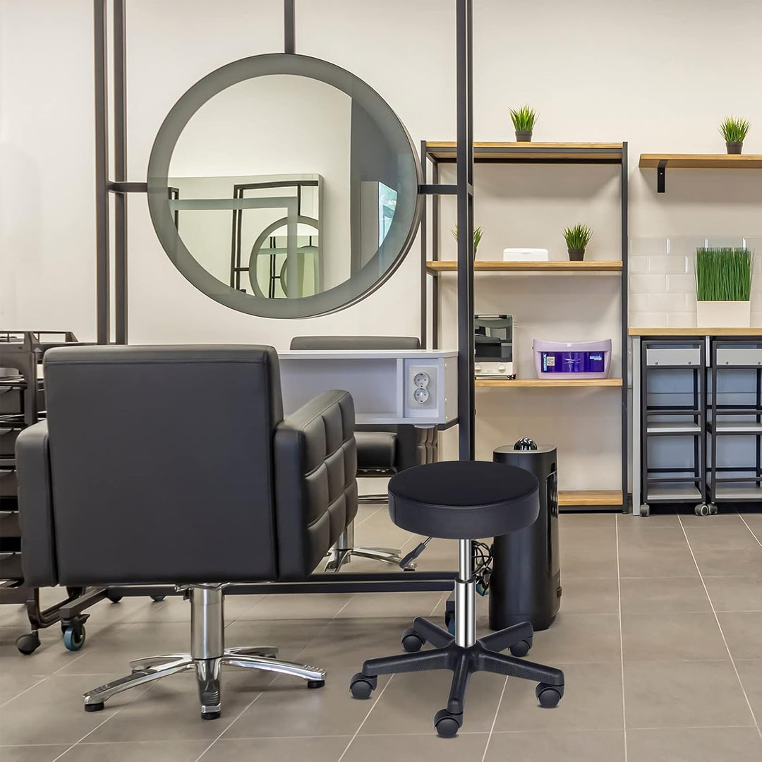 LEADZM Rollhocker Drehhocker Praxishocker Arbeitshocker Bürohocker Hocker 360° Drehbar mit höhenvers