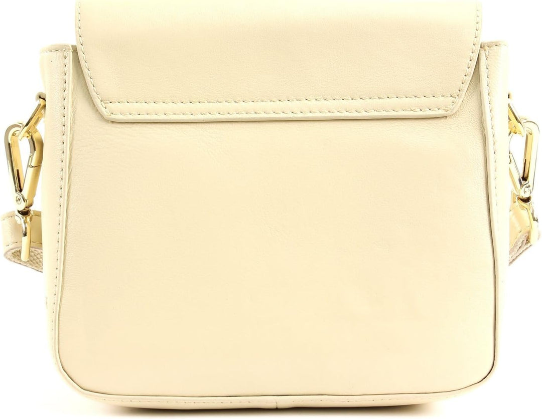 FREDsBRUDER Twinkle Ledertasche Handtasche Umhängetasche - 18x18x8cm (B x H x T) (winter beige)