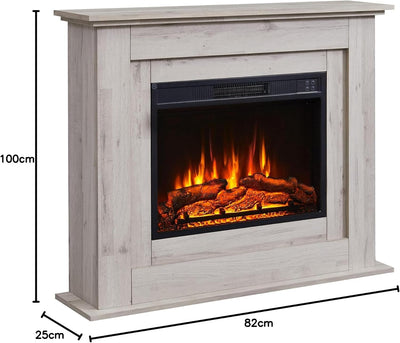 BALDERIA Elektrokamin Finn | Elektrischer Standkamin mit 3D-Flammeneffekt | Elektro Heizung 2000W |