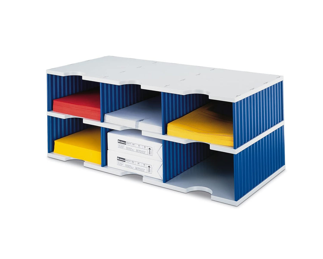 styrodoc Sortierstation trio Jumbo mit 6 Fächern/268032238 grau/blau grau blau, grau blau