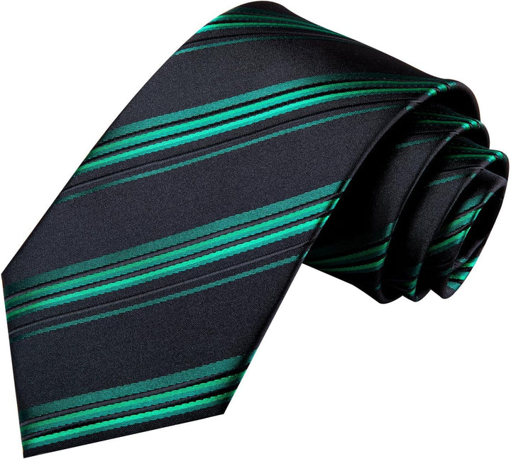 Dubulle Mens Tie Set Solid Paisley Novelty Silk Necktie for Men with Cufflinks Tie and Pocket Square