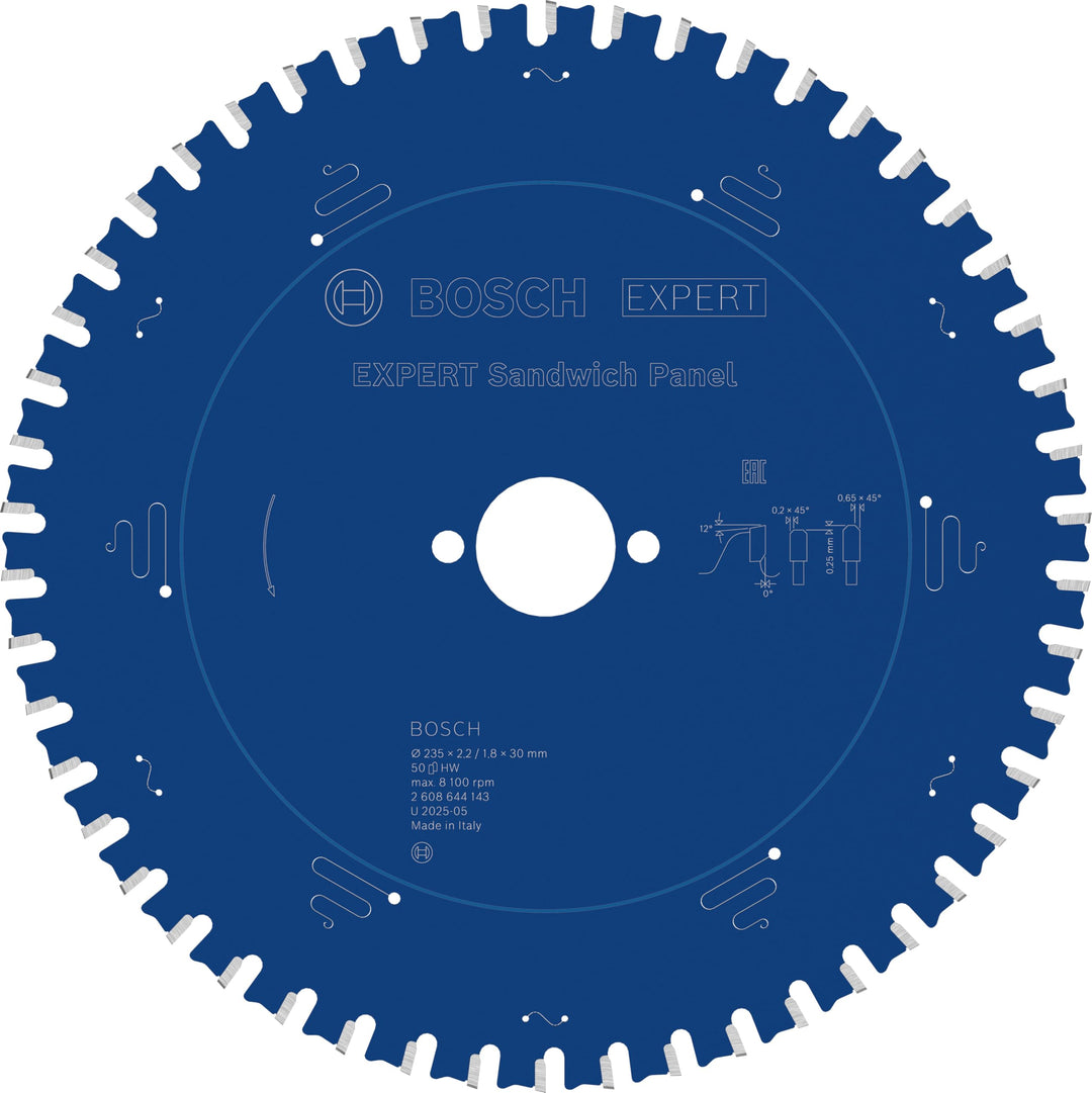 Bosch Professional Kreissägeblatt Expert for Sandwich Panel (235 x 30 x 2,2 mm, 50 Zähne, Zubehör Kr