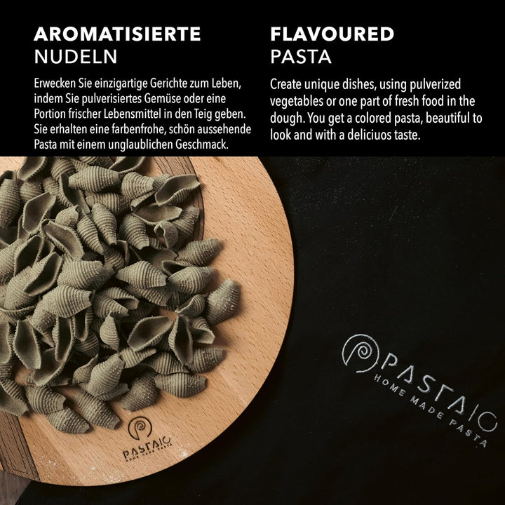 PASTAIO | Pasta-Maker mit doppelter Ausführung und 5 Formen in Bronze. Nudelmaschine, bis zu 800 g P