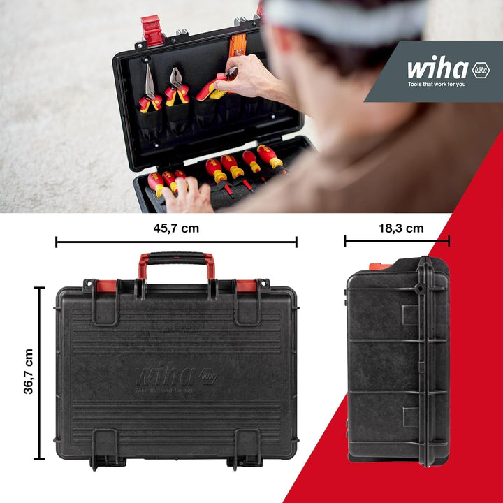 Wiha Lehrlingskoffer Set 36-teilig Basic L mechanic I Werkzeugkoffer gefüllt I Werkzeug Set für Prof