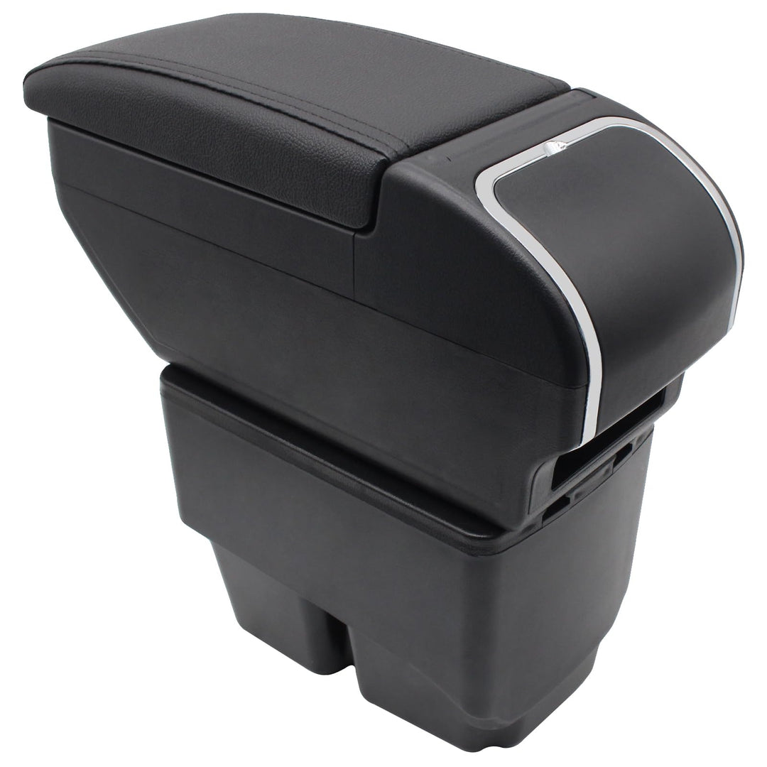 KAERGK Auto Armlehne für Ford Fiesta 2009-2017 Doppelschicht Mittelkonsole Grosse Aufbewahrungsbox m