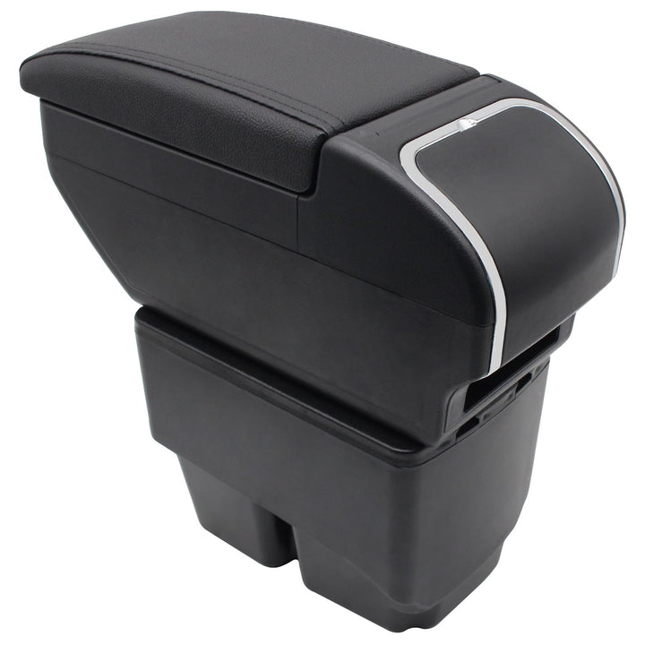 KAERGK Auto Armlehne für Ford Fiesta 2009-2017 Doppelschicht Mittelkonsole Grosse Aufbewahrungsbox m