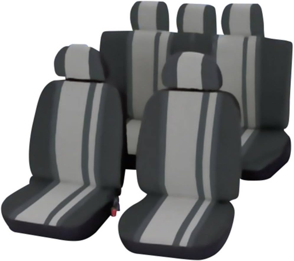 Unitec 84957 Sitzbezugset Newline, 14-teilig, Grau/Schwarz