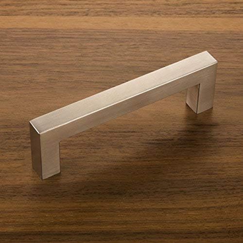 SOTECH 10 Stück Möbelgriffe E3 echt Edelstahl BA 128 mm (Profil 15 x 15 mm) Schrankgriffe Relinggrif