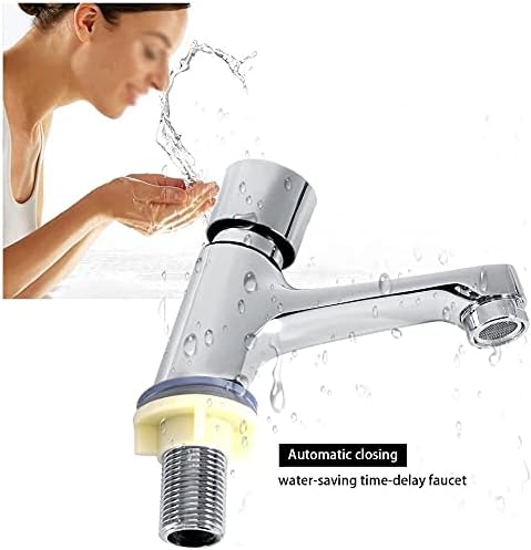 Waschtisch-Wasserhahn, verchromt, selbstschliessend, wassersparend, kreative Zeitverzögerung, Spülti