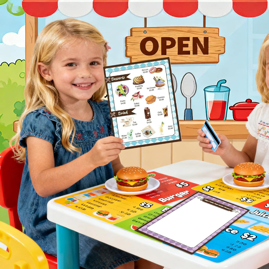 Diner Restaurant Server Spielset Pretend Food Play Kitchen 1 Pcs Quittungsblock 2 Doppelseitiges Res