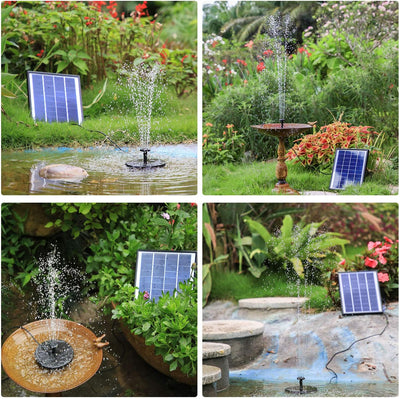 AISITIN 6.5W Solar Springbrunnen Eingebaute1500 mAh Batterie Upgraded Solar Teichpumpe Wasserpumpe S