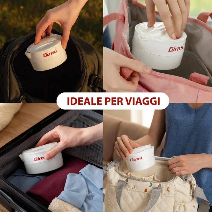 Girmi BL03 Faltbarer Wasserkocher aus Silikon, 0,6 Liter, 600 Watt, abnehmbares Kabel