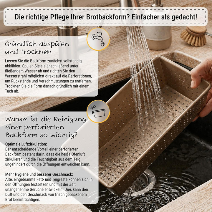Birkmann, Laib &amp; Seele, perforierte Brotbackform, 25 cm, Backform für kleine Brote, aus bronzefarben