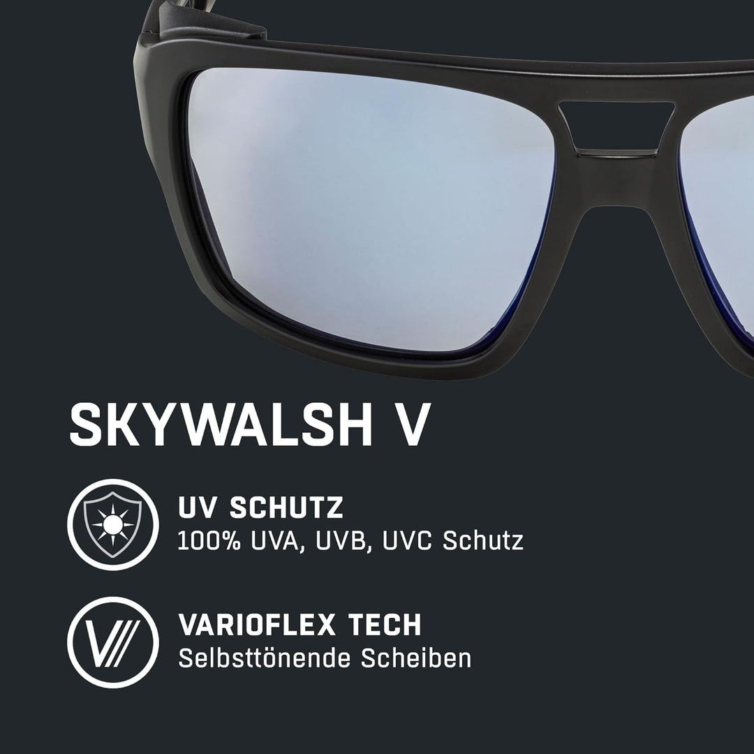 ALPINA SKYWALSH V - Selbsttönende, Bruchfeste & Beschlagfreie Sport- & Fahrradbrille Mit 100% UV-Sch