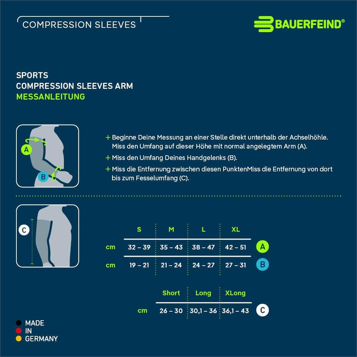 BAUERFEIND Arm Sleeve „Compression Sleeves Arm“, 1 Paar Armlinge, Armstulpen Grün M Kurz, Grün M Kur