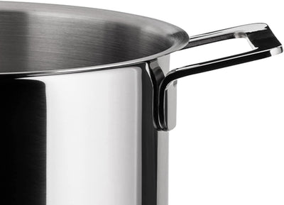 Alessi "POTS&PANS" Kasserolle mit zwei Griffen aus Edelstahl Silber 3.5 x 31 x 34 cm, Silber 3.5 x 3