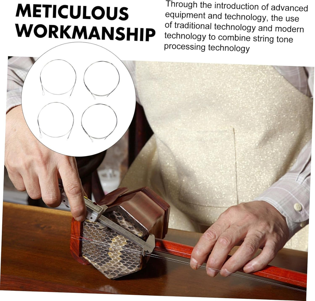 VICASKY 4 Stück Mandolinen-Saiten mit Schlaufenende,Mandolinen-Ersatzsaiten aus Edelstahl traditione