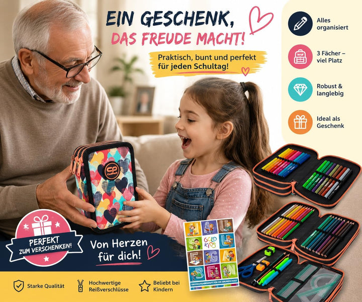 Goldkids CoolPack XXL Chocolove Federtasche Federmappe 3-Fach Schulstiftetui, dreifaches Federmäppch