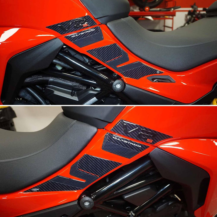 labelbike - 3D Aufkleber Motorrad Tank Seitenschutz Kompatibel mit Ducati Multistrada V2s 950 2021-2