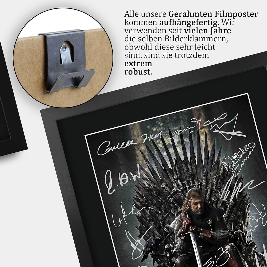 HWC Trading Game of Thrones The Cast Gifts gedrucktes Autogramm für TV-Fans, A3 gerahmt