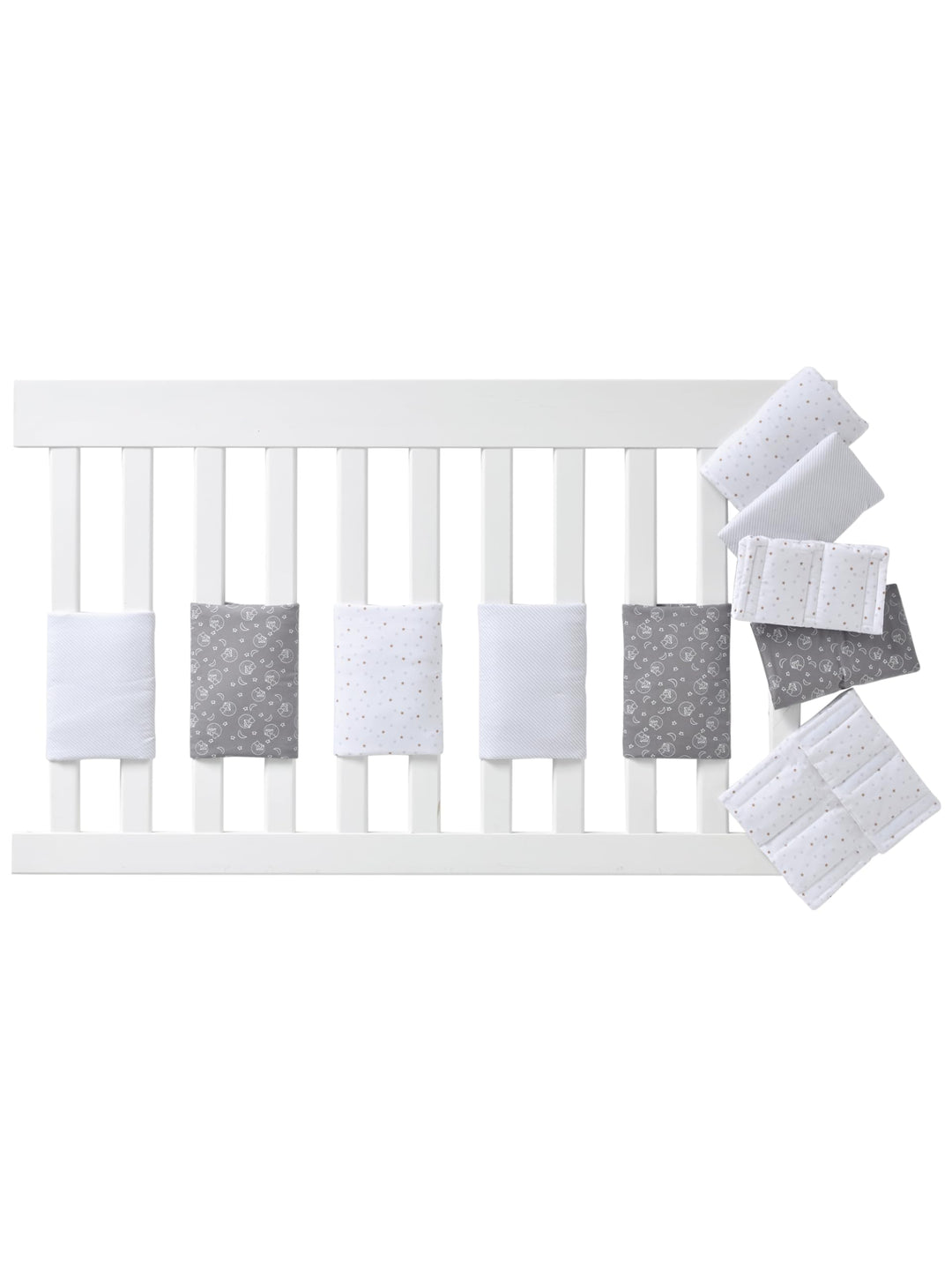 Vertbaudet Polster für Babybett-Gitterstäbe weiss Bedruckt ONE Size