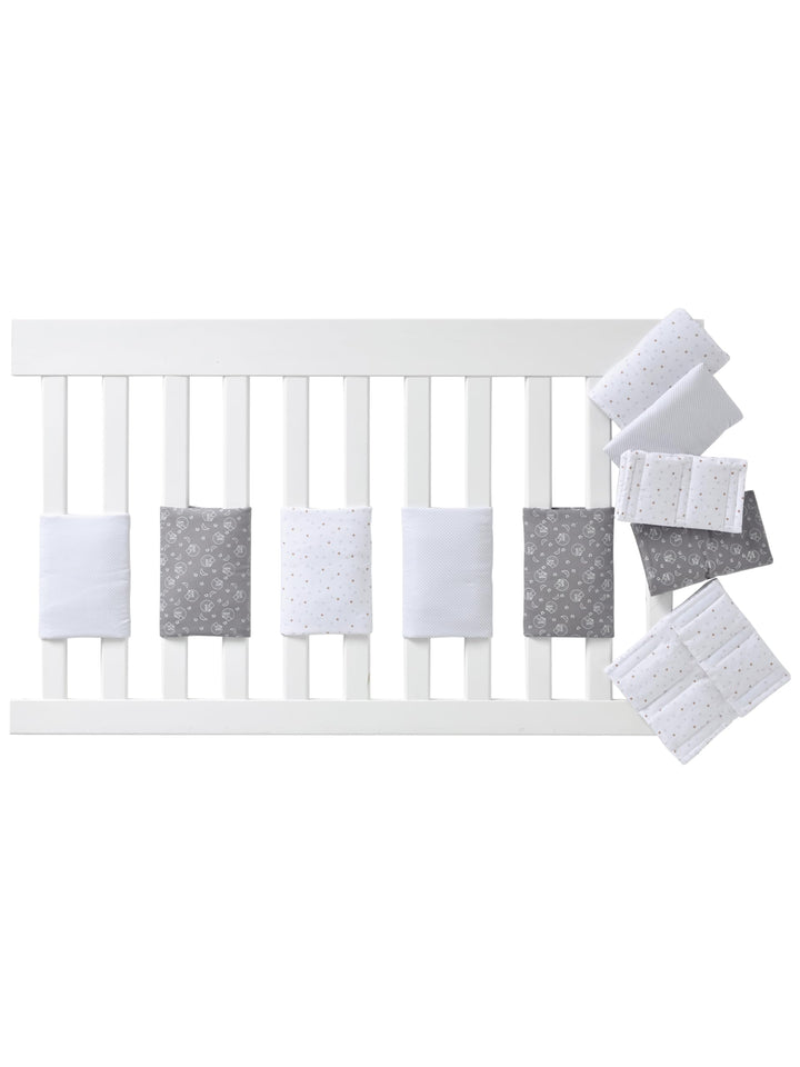 Vertbaudet Polster für Babybett-Gitterstäbe weiss Bedruckt ONE Size
