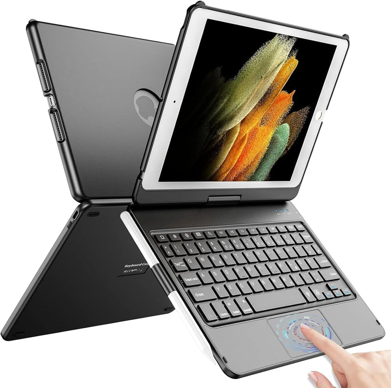 TQQ Tastatur Hülle für iPad 10.2 Zoll (7., 8. und 9. Generation) mit Präzisions-Trackpad, Notebook-ä