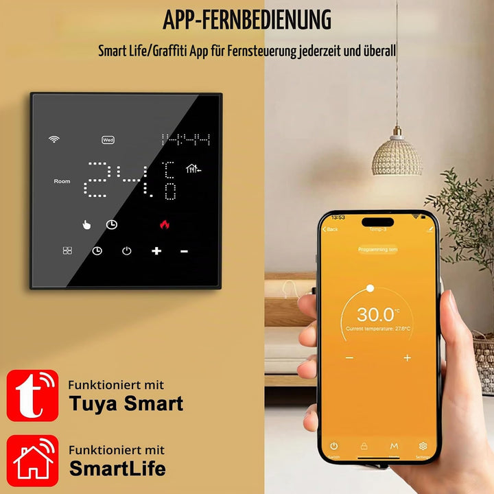 WiFi Smart Thermostat für Wasser Fussbodenheizung &amp; Gasboiler, Programmierbar Raumthermostat Smart D