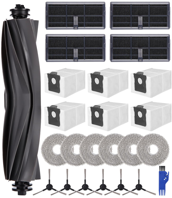 24 Stück Zubehörset für Dreame L10s Pro Ultra Heat, 1 Hauptbürste, 6 Staubbeutel, 6 Tücher, 4 Filter