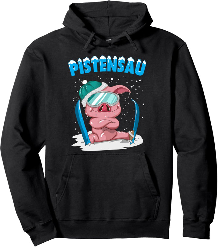 Pistensau Ski Sau Winter Skifahren Spruch Piste Geschenk Pullover Hoodie