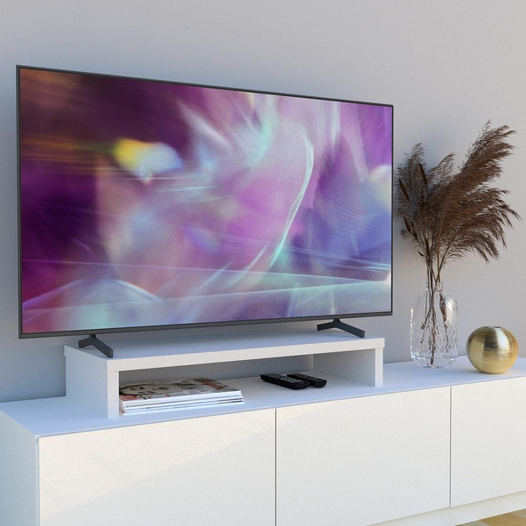 Henor Riser-Halterung für TV aus FSC® Holz 90 x 35 x 15 cm weiss Unterstützt 60 kg. 90x35x15 Weiss M