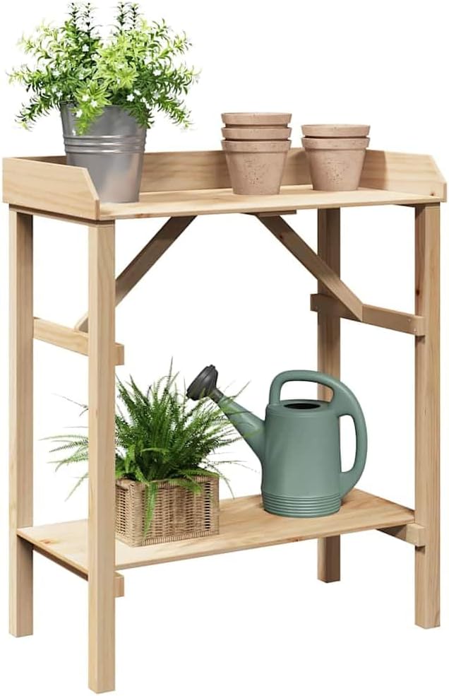 INLIFE Pflanzenständer Beige 75 x 40 x 90 cm Massivholz Kiefer,Heim &amp; Garten,Rasen &amp; Garten,Gartenpf