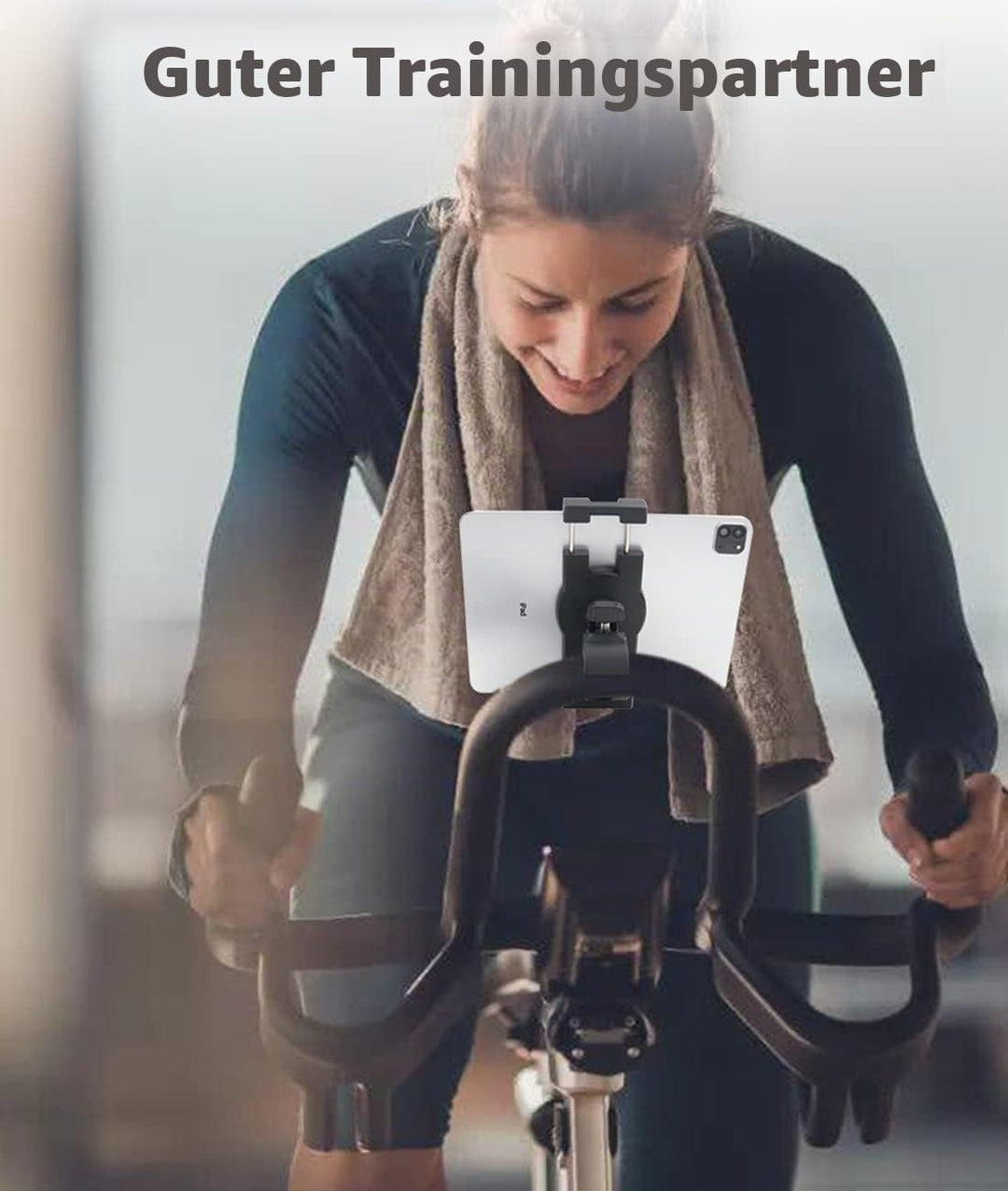 Spinning Bike Tablet Halterung, woleyi Ultra Stabile Laufband Tablet Halter, Indoor Lenker Heimtrain