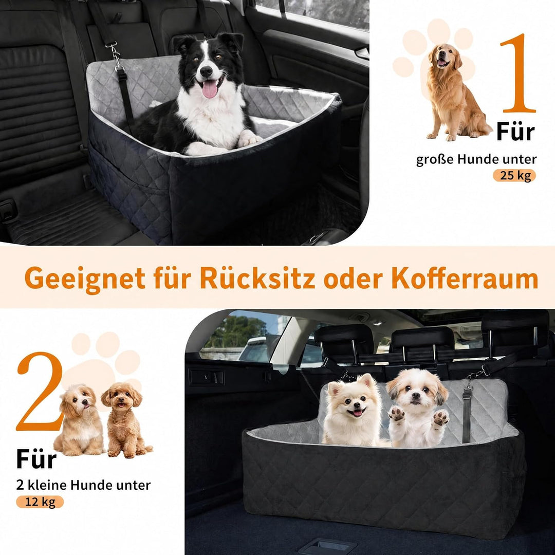 Garvee Hundeautositz 80x50x40cm Plüsch Hundebett Auto Rückbank Waschbar | Wolkenweicher Plüsch Pfleg
