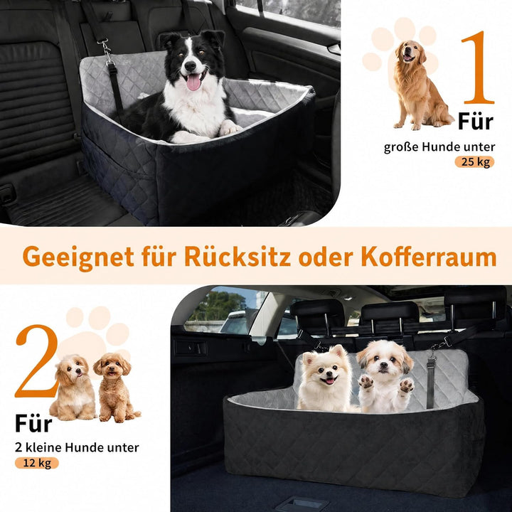 Garvee Hundeautositz 80x50x40cm Plüsch Hundebett Auto Rückbank Waschbar | Wolkenweicher Plüsch Pfleg