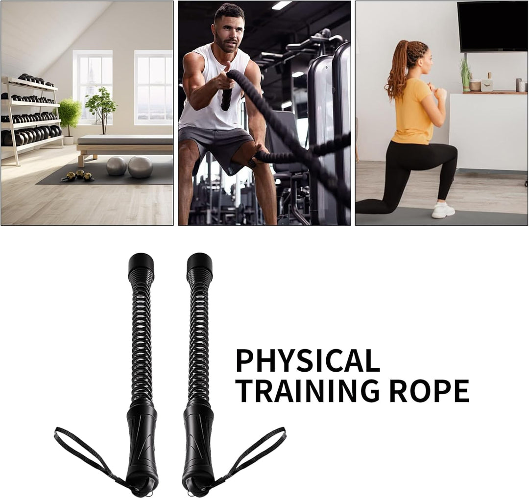 Trainingsseile - Hochbelastbares Core-Krafttraining Gym Battle Seil 2 Stück 15m,Tragbares Sportgerät