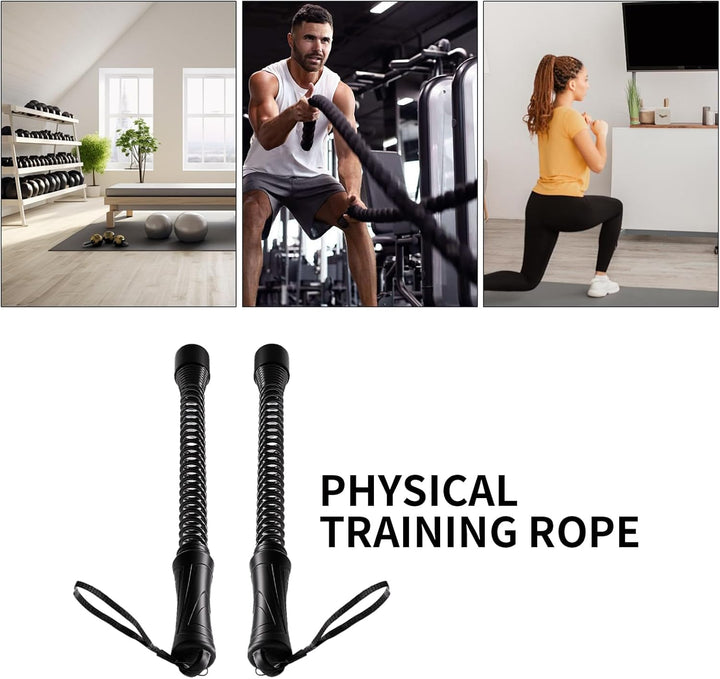 Trainingsseile - Hochbelastbares Core-Krafttraining Gym Battle Seil 2 Stück 15m,Tragbares Sportgerät