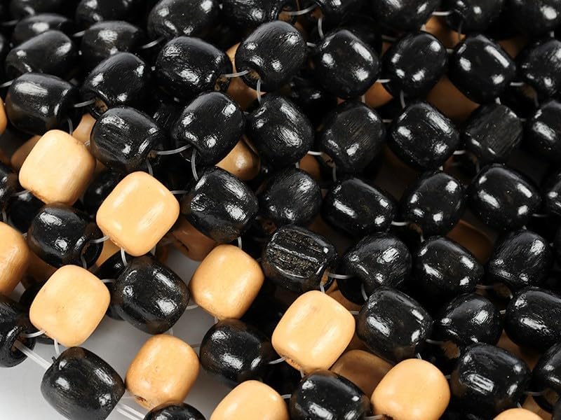 Carmotion Majestätische Holzperlenmatte, Schwarz-Weiss