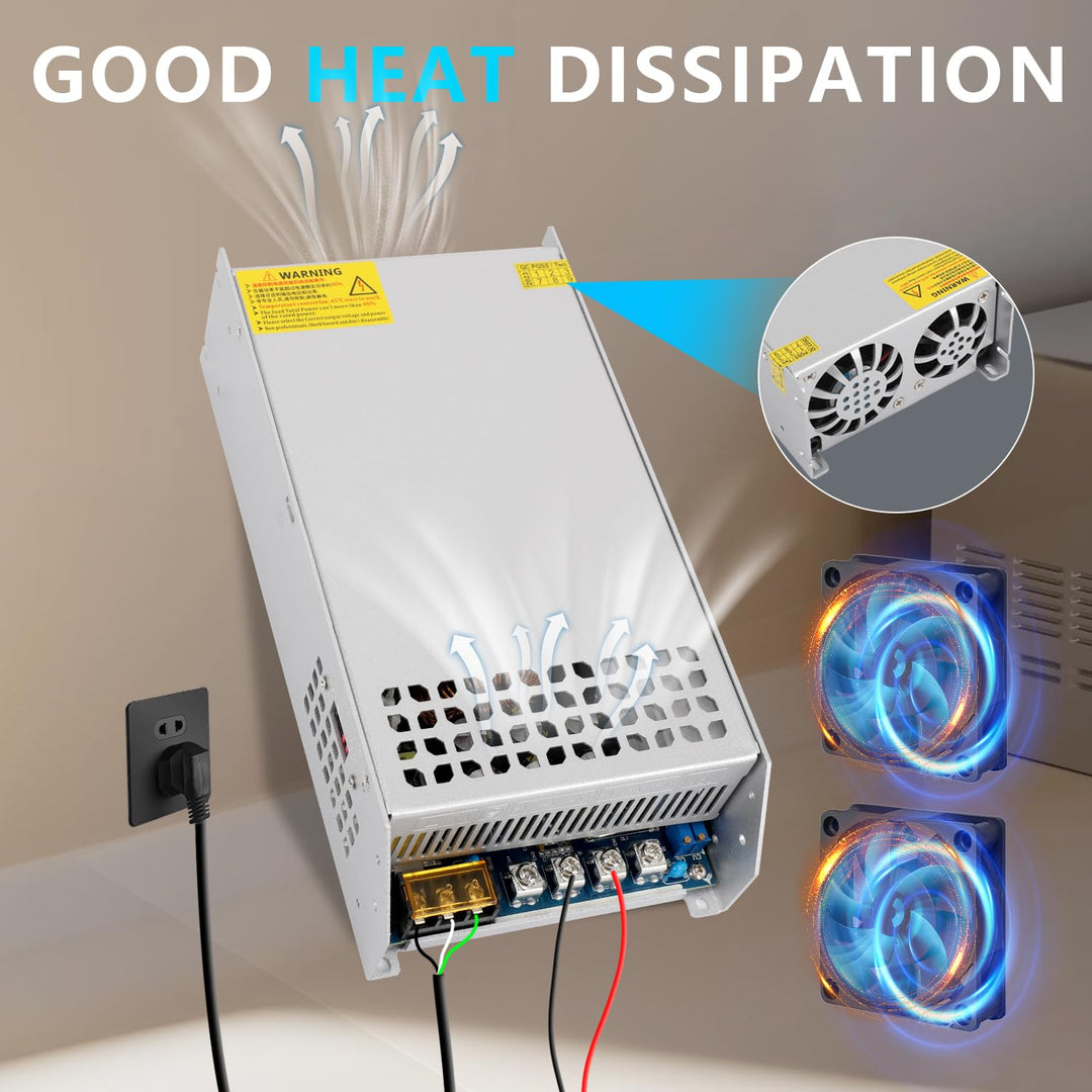 DC 12V 125A 1500W Netzteil Transformator Schalternetzteil 110V/220V AC auf DC 12Volt 125A Netzteil T