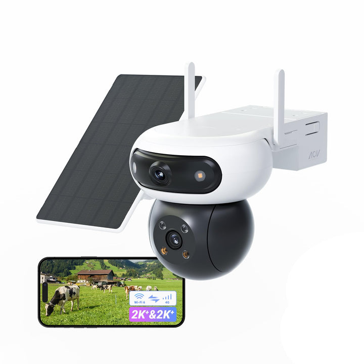 EZVIZ 4G Überwachungskamera Aussen Solar mit 10400mAh Akku, 4MP+4MP Dual-lens, 360° PTZ Auto-Track,