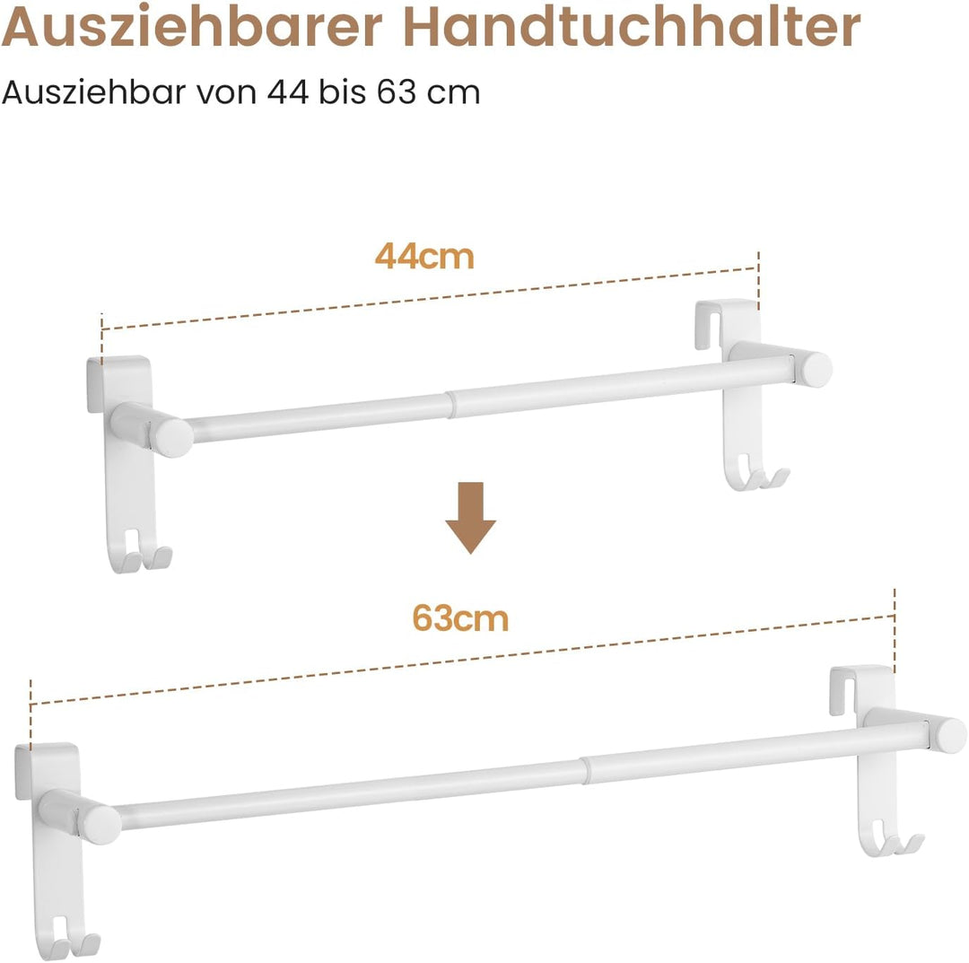 EMKE Handtuchhalter Ausziehbar Teleskop, Handtuchhalter ohne Bohren SUS201, Edelstahl Handtuchhalter