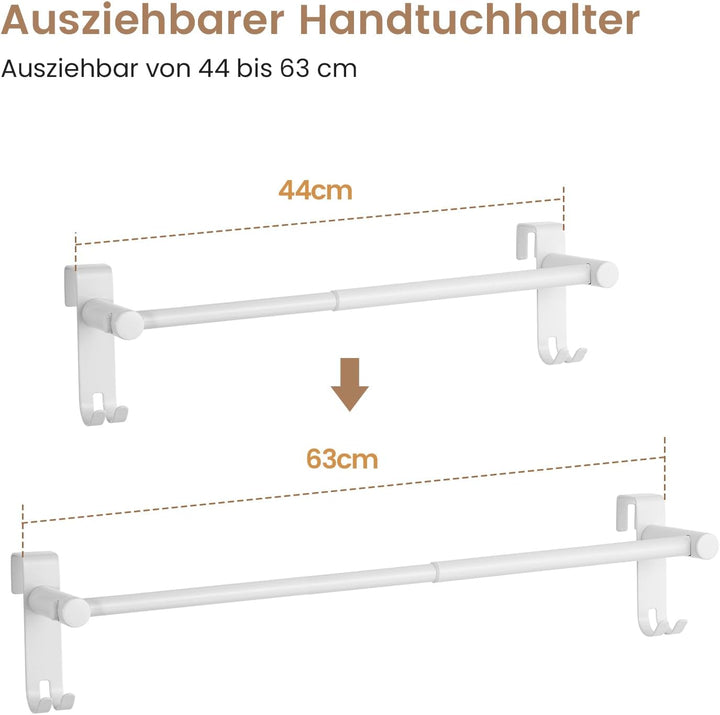 EMKE Handtuchhalter Ausziehbar Teleskop, Handtuchhalter ohne Bohren SUS201, Edelstahl Handtuchhalter